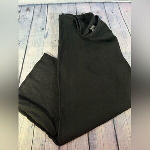 Eileen Fisher Black 100% Irish Linen Classic Casual Minimalist Crop Pants XL